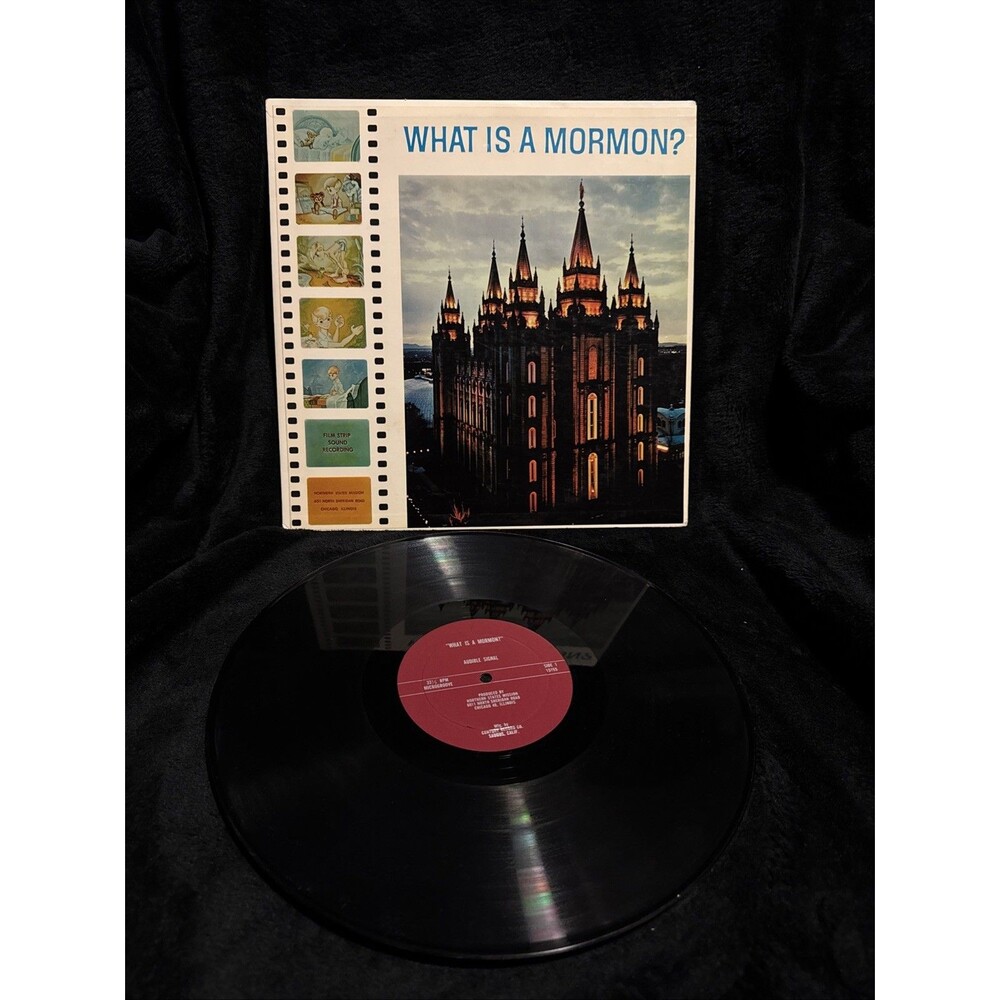 Vintage 60s What is a Mormon? Audible Signal Film Strip Sound Recording Vinyl